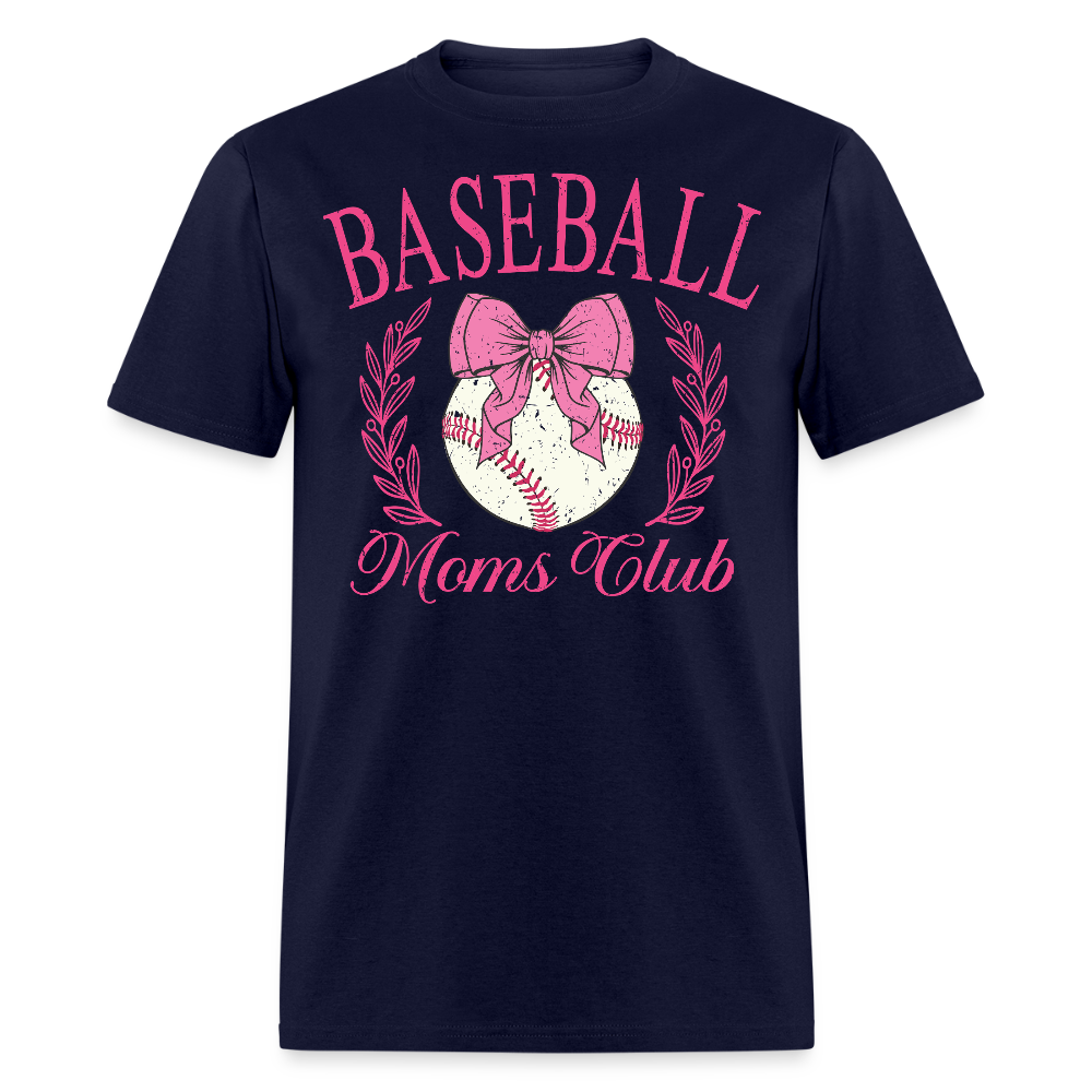 Pink Baseball Moms Club T-shirt - navy