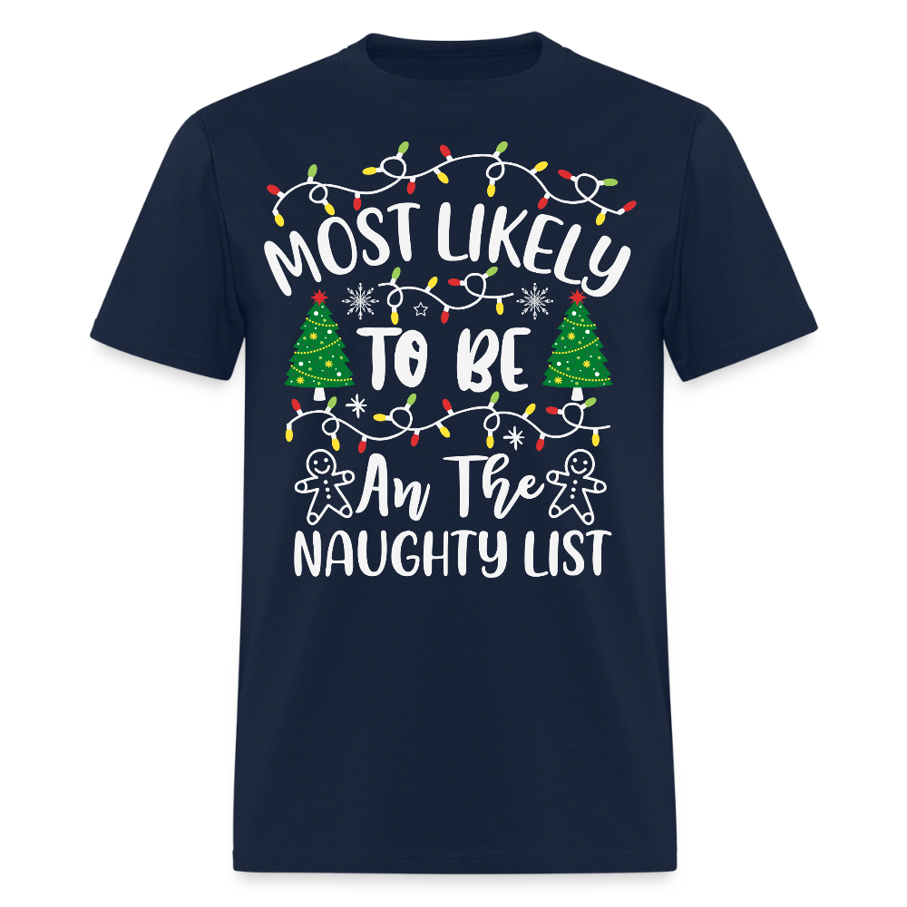 Most Likely To Be On The Naughty List T-Shirt - navy