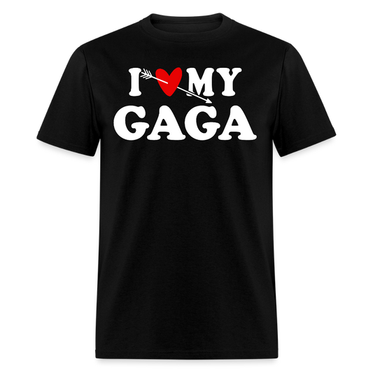 I Love My Gaga Gifts For Grandmothers T-shirt - black