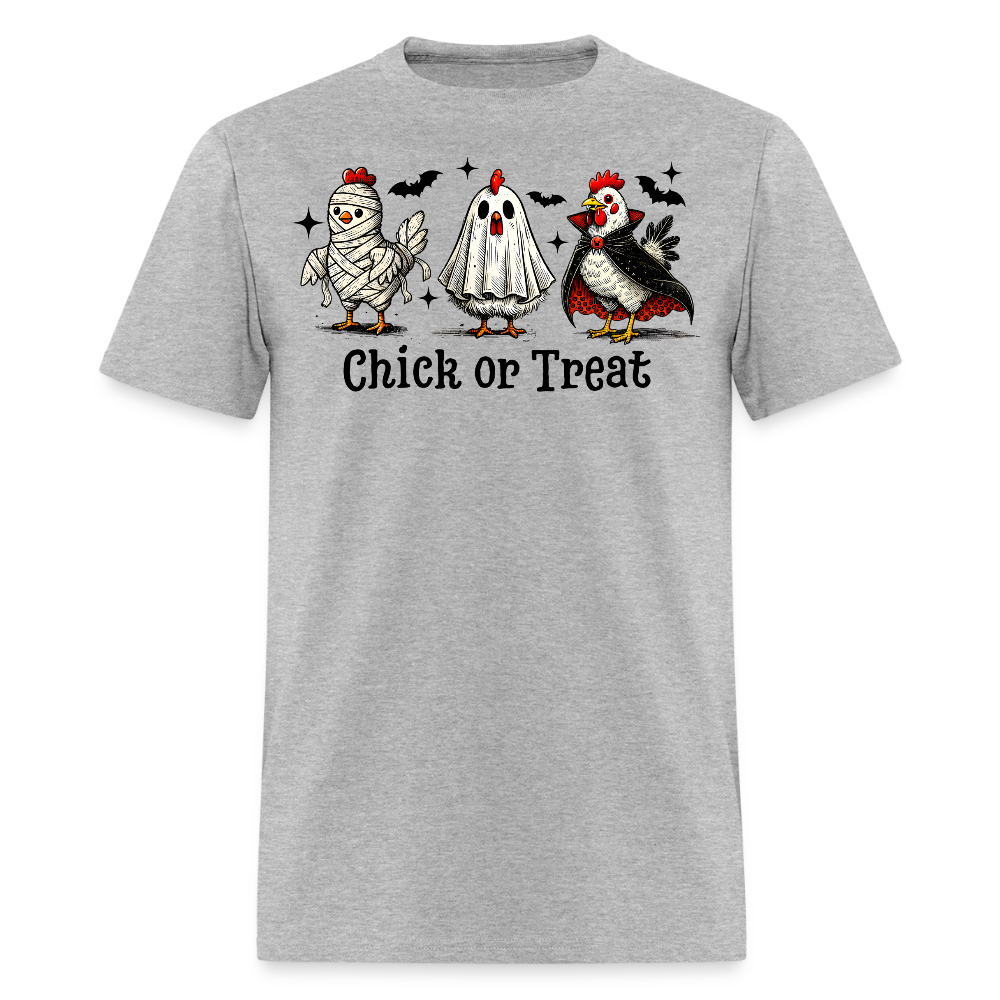 Chick Or Treat Funny Chicken Halloween T-Shirt - heather gray