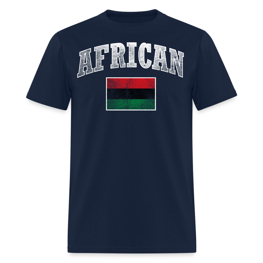 Red Black Green Flag African Heritage T-Shirt - navy