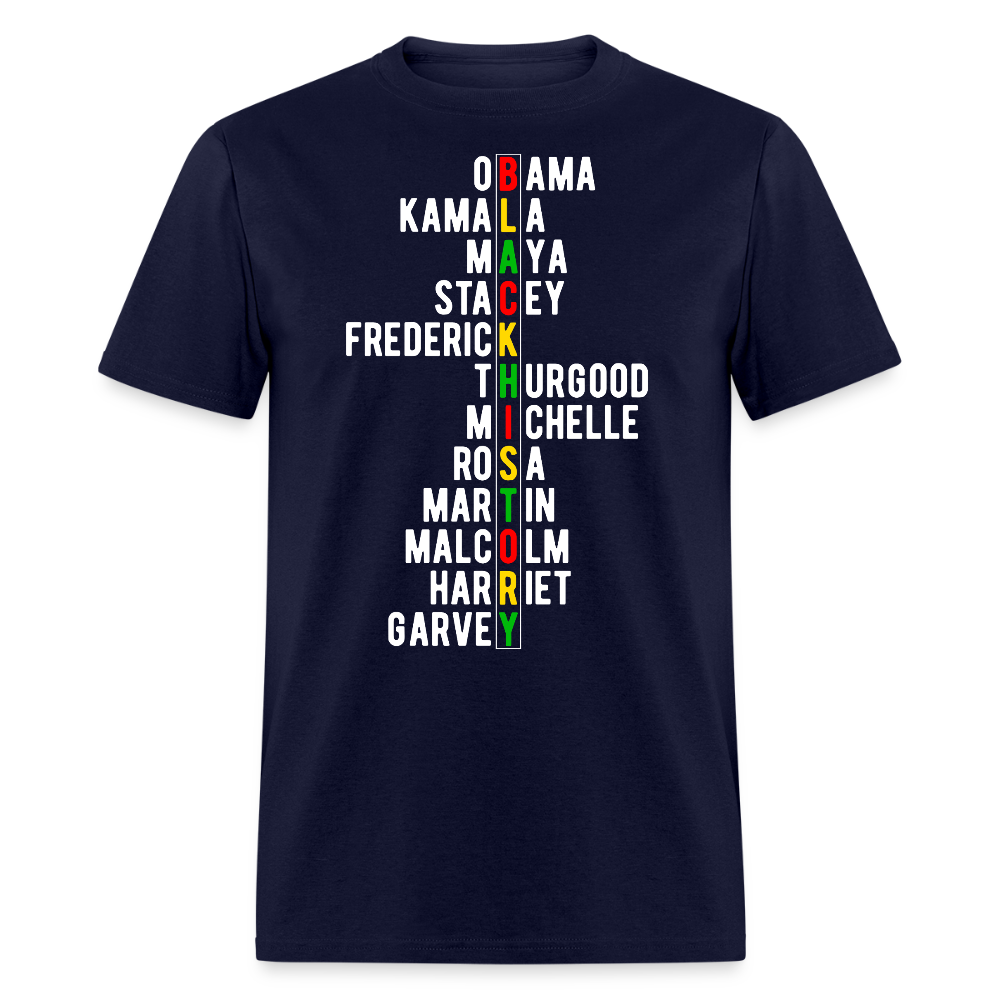 African American Heritage Tee Black Leaders Tribute T-shirt - navy