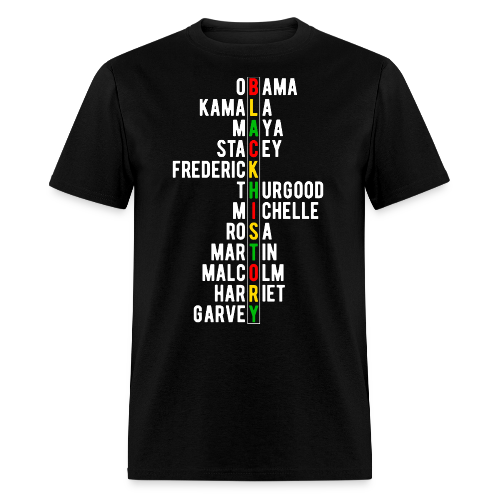 African American Heritage Tee Black Leaders Tribute T-shirt - black