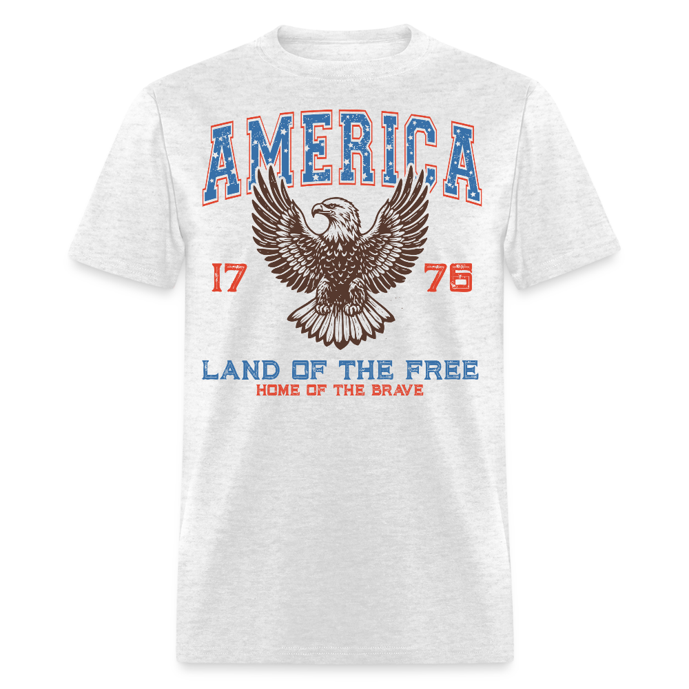 Land Of The Free 4th Of July Patriotic T-Shirt - light heather gray