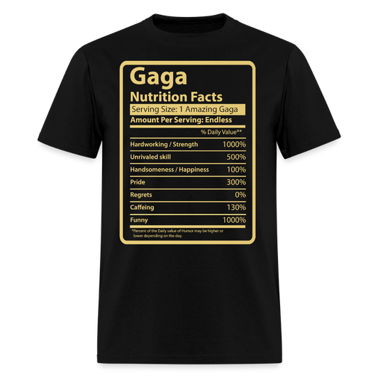 Funny Gaga Nutrition Facts Funny Grandma T-shirt - black
