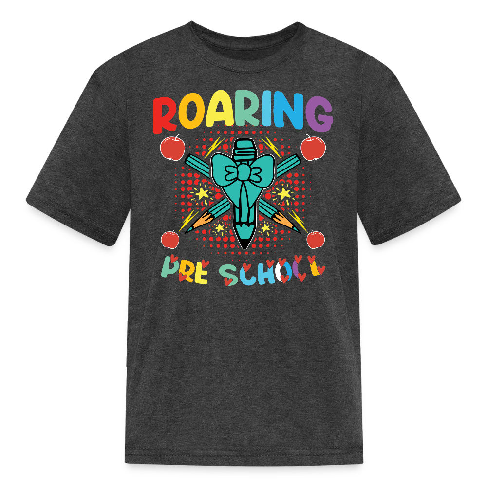 Colorful Roaring Into Preschool T-Shirt - heather black