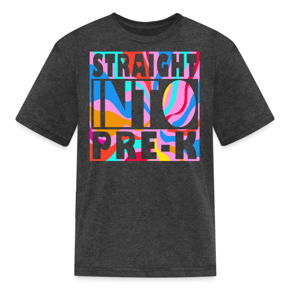Straight Into Pre-K Back To School Kids' T-Shirt - heather black