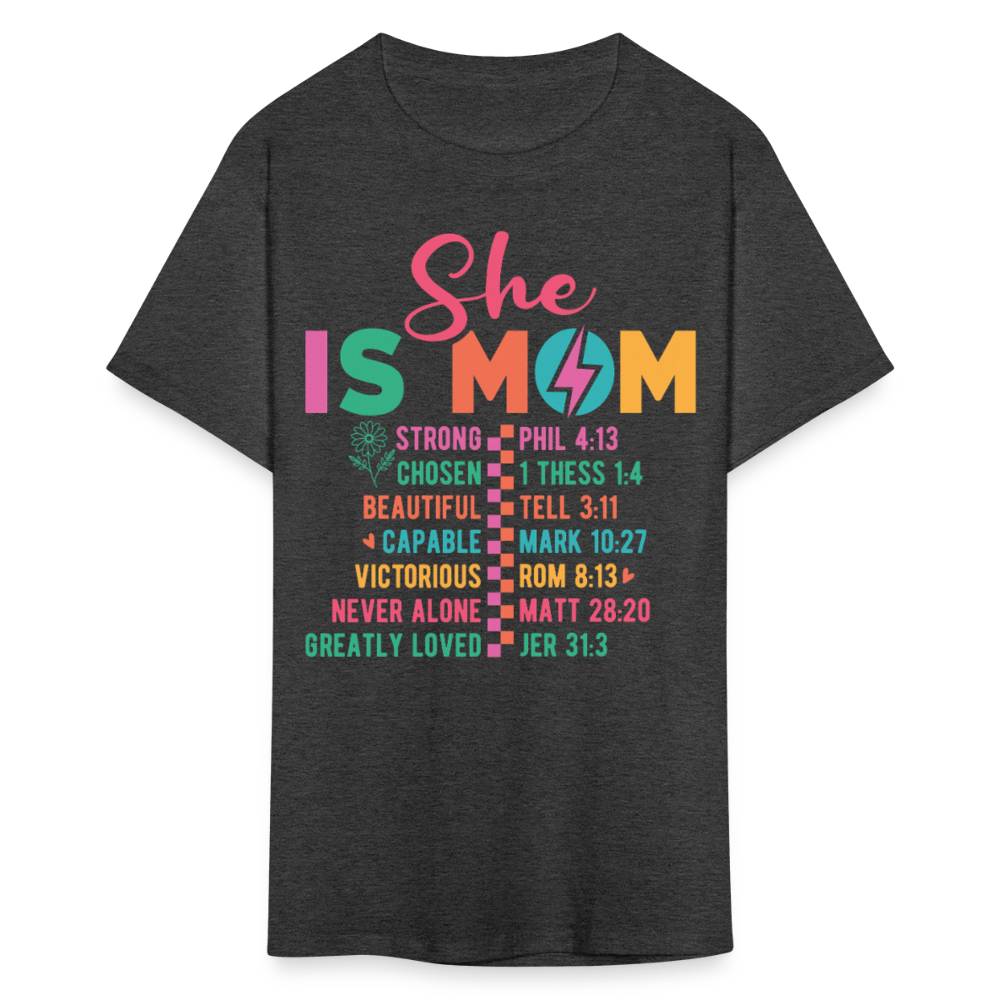 Empowering Christian Mom T-shirt - heather black