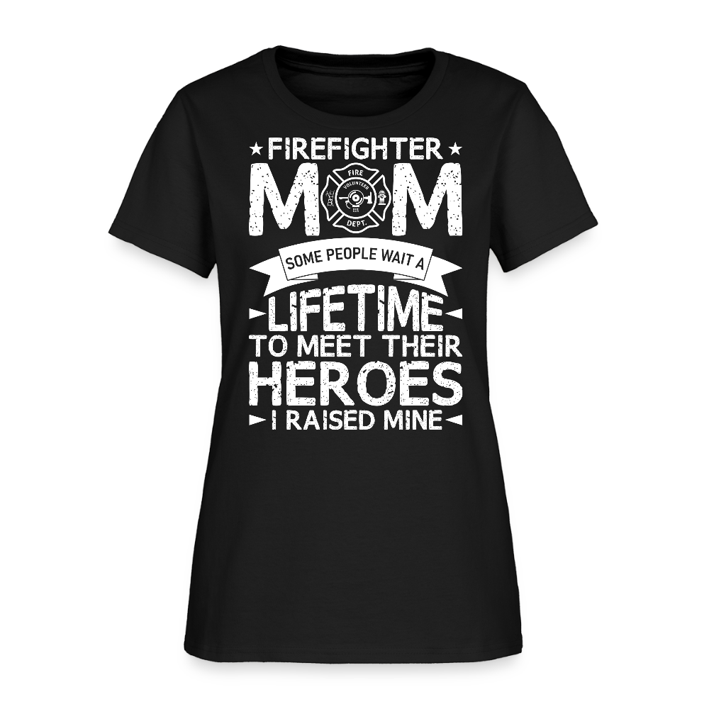Proud Firefighter Mom Tee For Mother’s Day T-Shirt - black