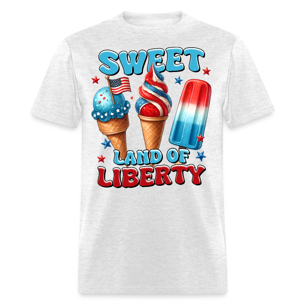 Sweet Land Of Liberty Patriotic Dessert T-Shirt - light heather gray