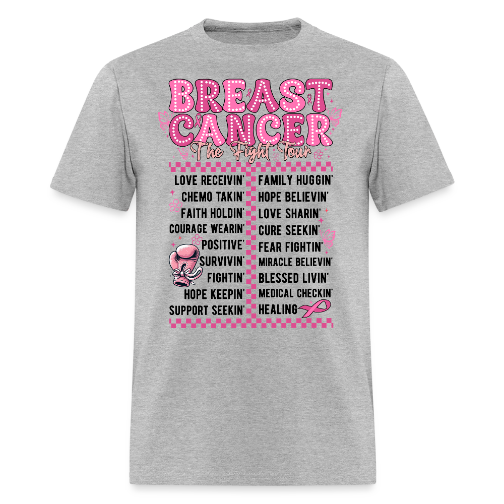 Support Breast Cancer Fighters T-Shirt - heather gray