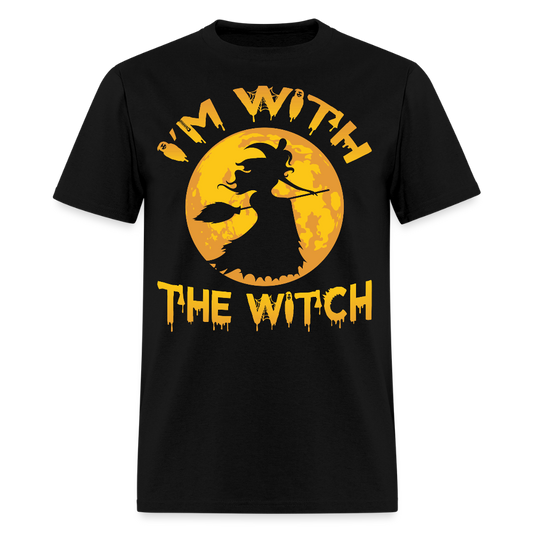 I'm With The Witch Funny Halloween T-Shirt - black