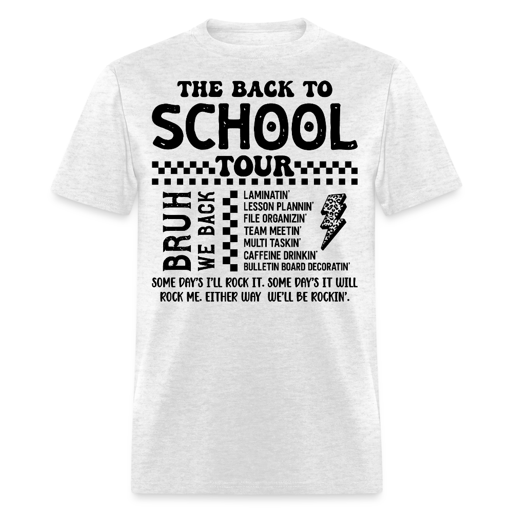 Back To School Tour Teacher T-Shirt - light heather gray
