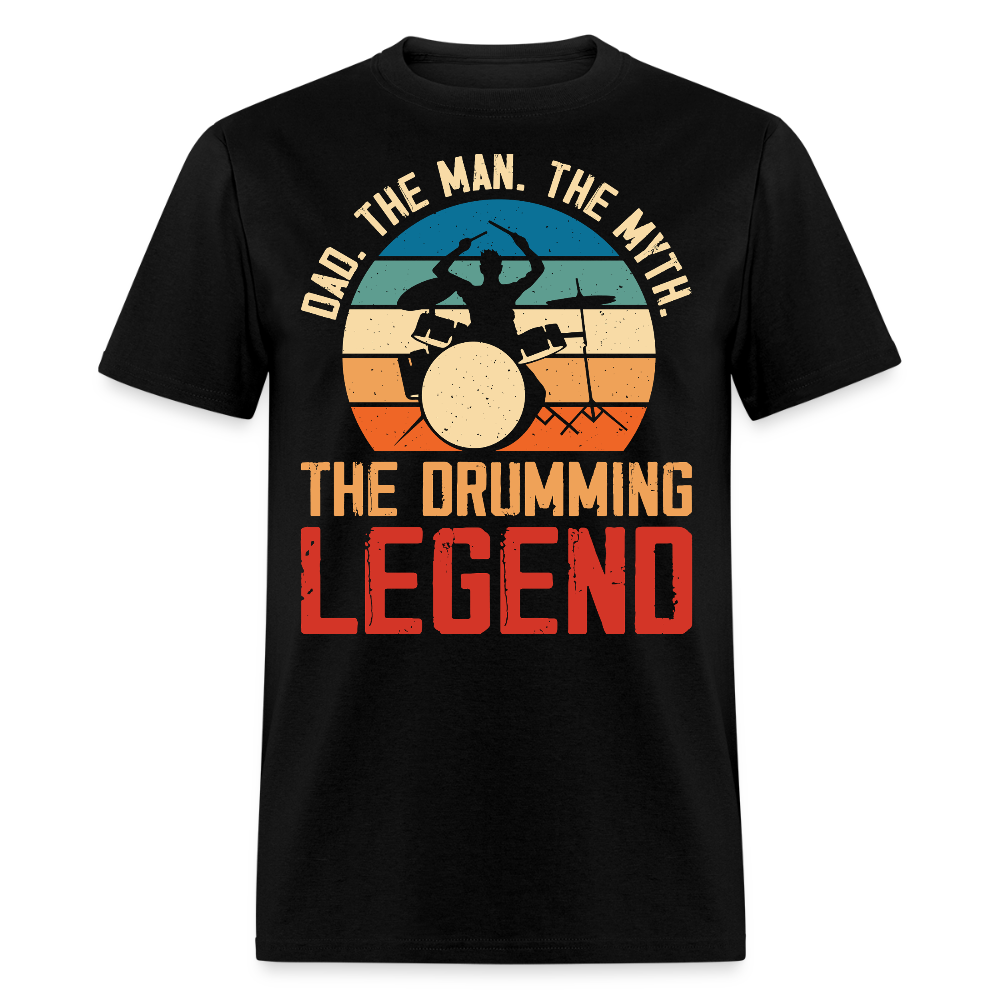 Vintage Drummer Dad Legend T-shirt - black