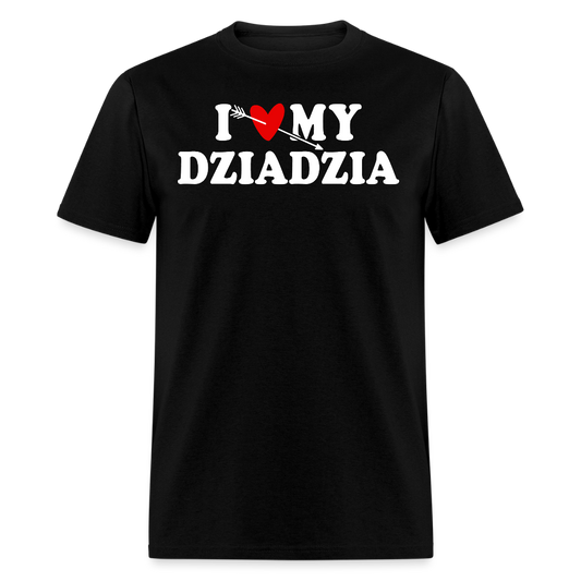 I Love My Dziadzia Polish Grandpa Gift T-shirt - black