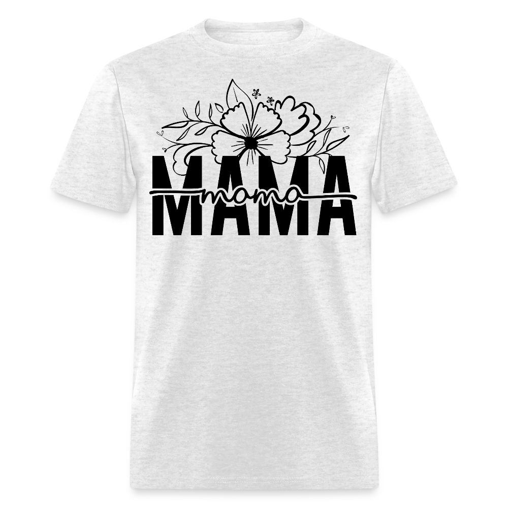 Mother's Day Gift Floral Mama T-shirt - light heather gray