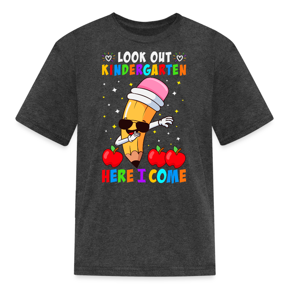 Look Out Kindergarten Here I Come T-Shirt - heather black