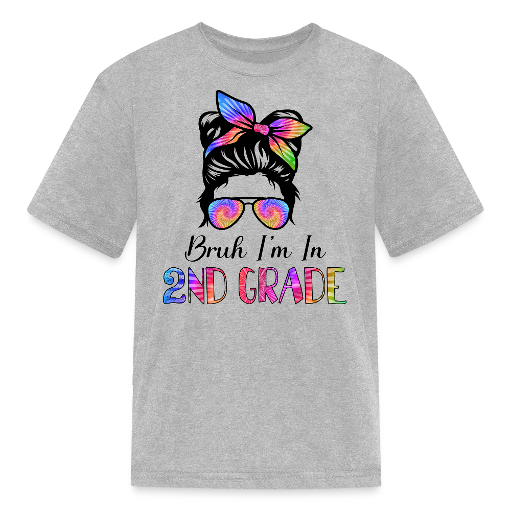 Bruh I’m In 2nd Grade Back To School Kids' T-Shirt - heather gray