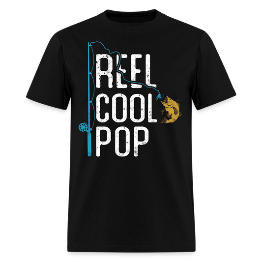 Reel Cool Pop Fishing Gifts For Grandpas T-shirt - black