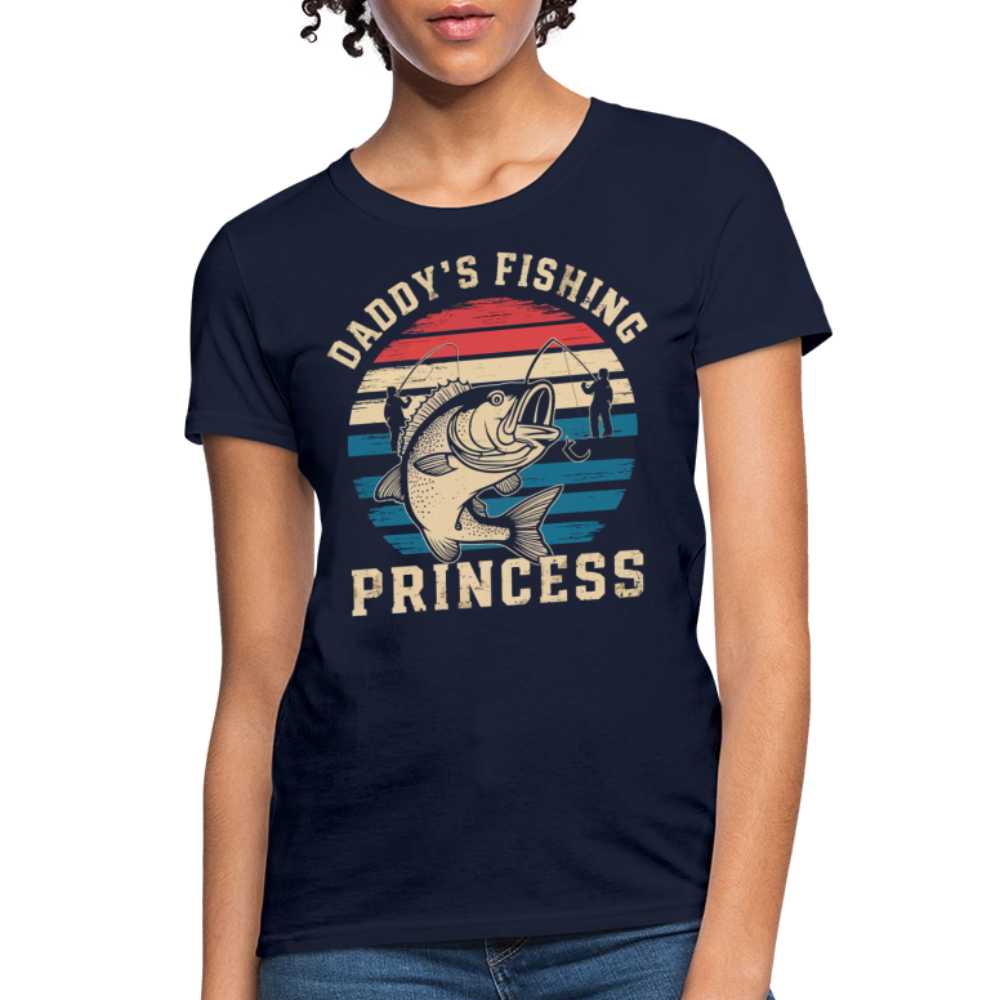 Daddy’s Fishing Princess Father Daughter Gift T-Shirt - navy