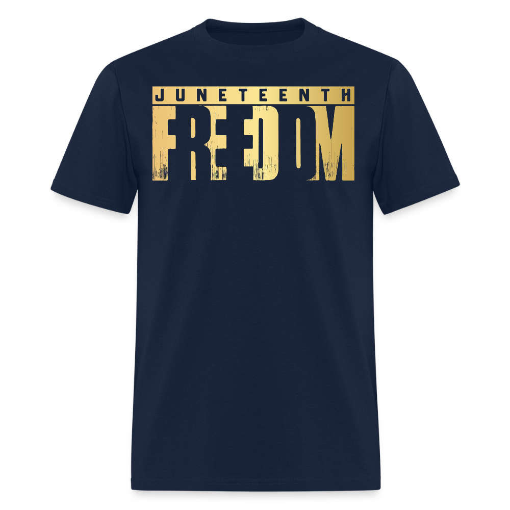 Juneteenth Freedom Celebration T-Shirt - navy