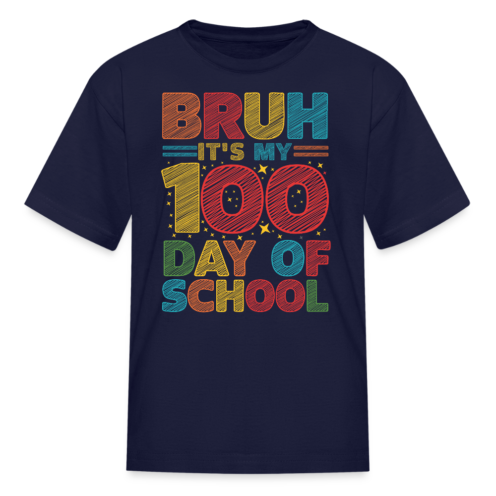 Funny 100th Day Of School Shirt For Kids Back To School Milestone T-shirt - navy