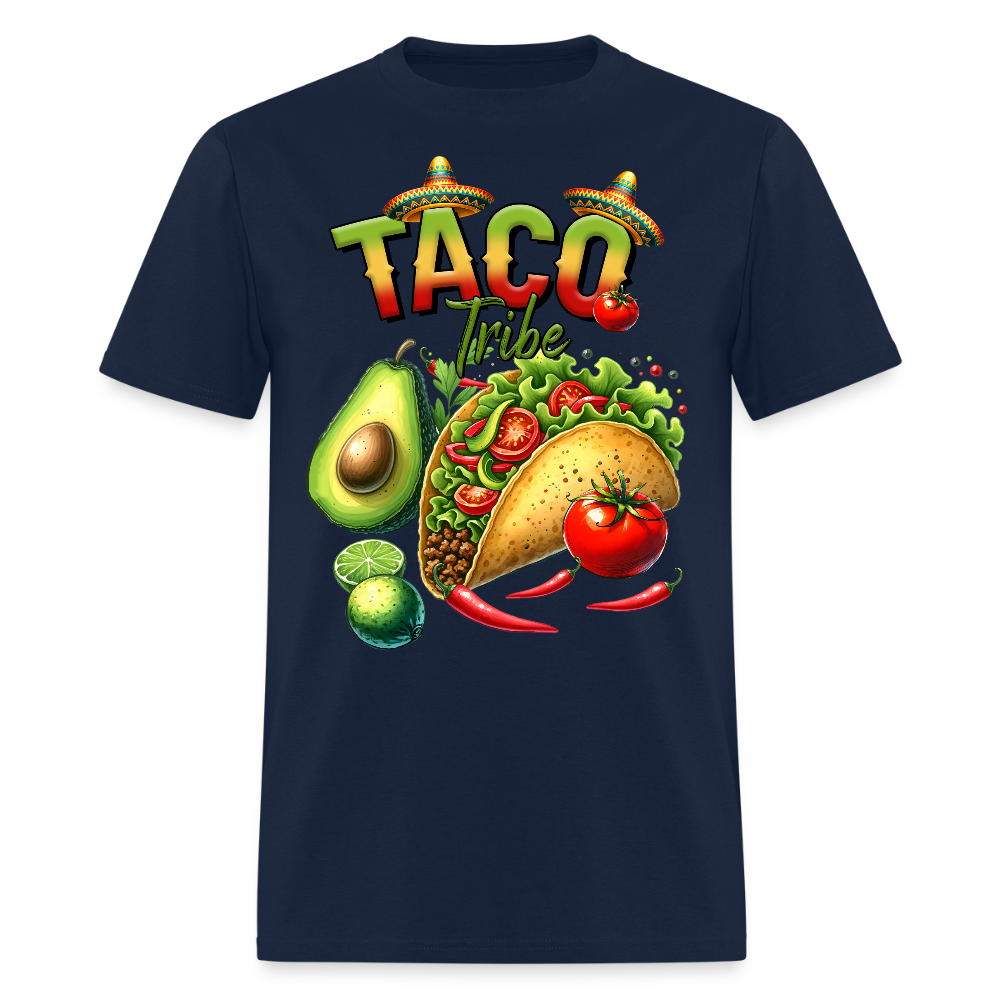 Mexican Food Graphic Tee for Taco Fans Colorful Mexican Fiesta T-shirt - navy