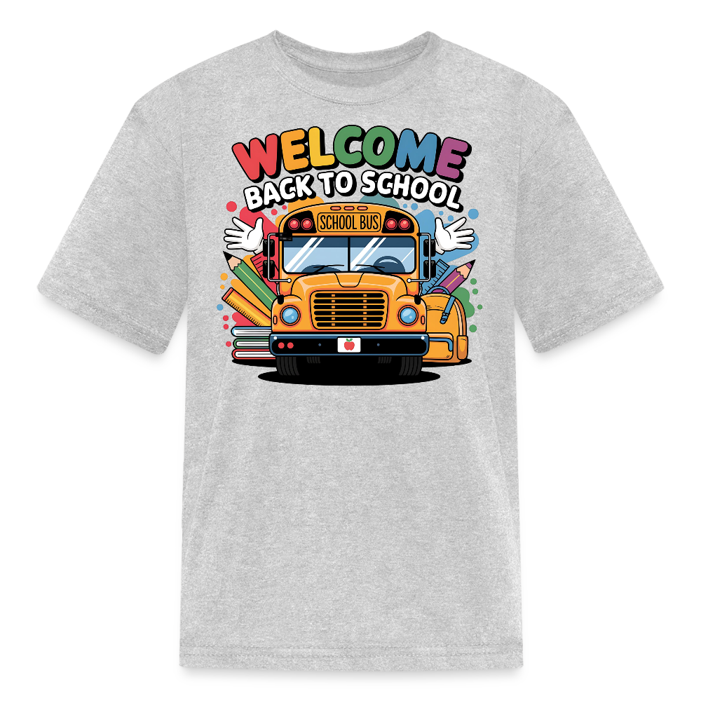 Welcome Back To School Bus T-Shirt - heather gray
