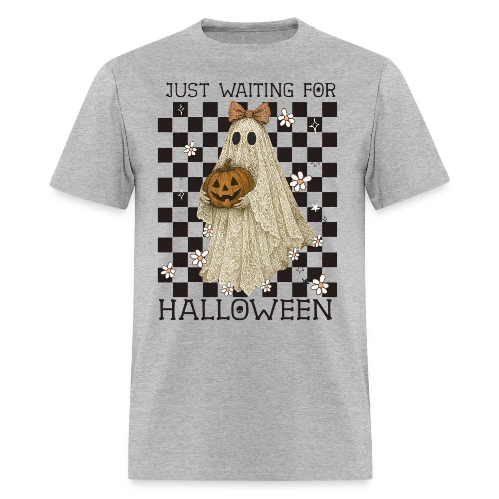 Waiting for Halloween Cute Ghost T-Shirt - heather gray