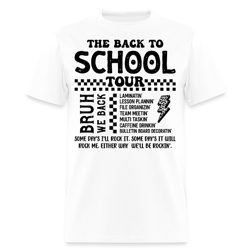 Back To School Tour Teacher T-Shirt - white
