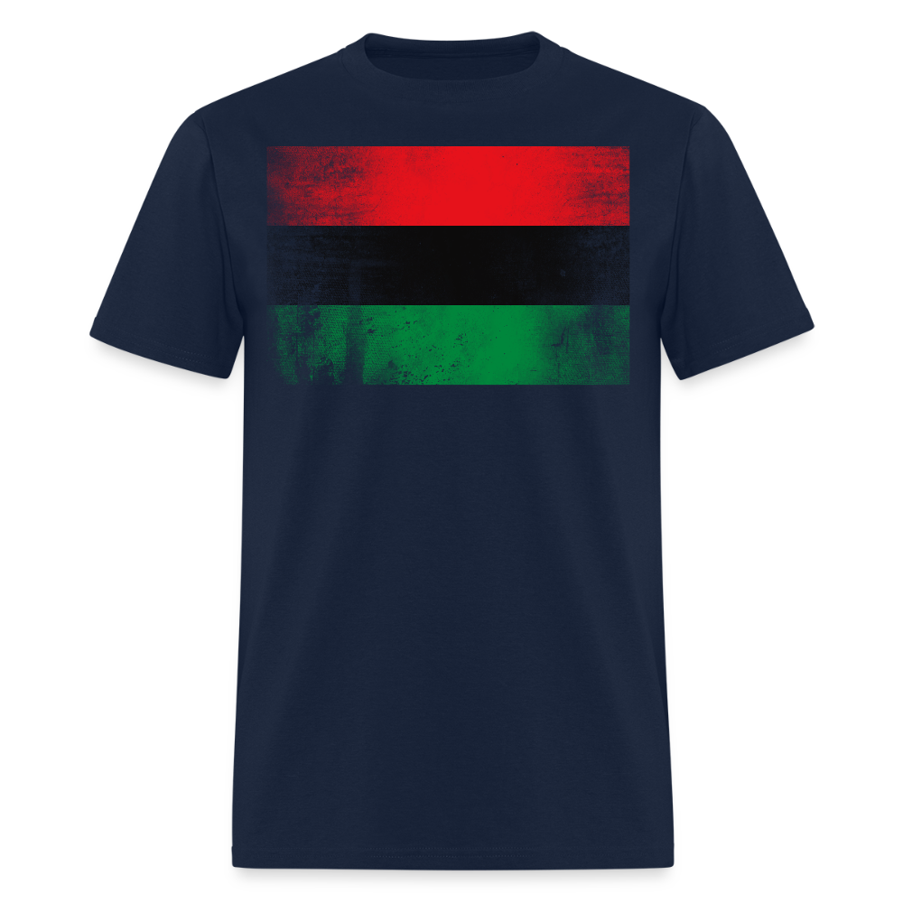 Red Black And Green Flag African Liberation T-Shirt - navy