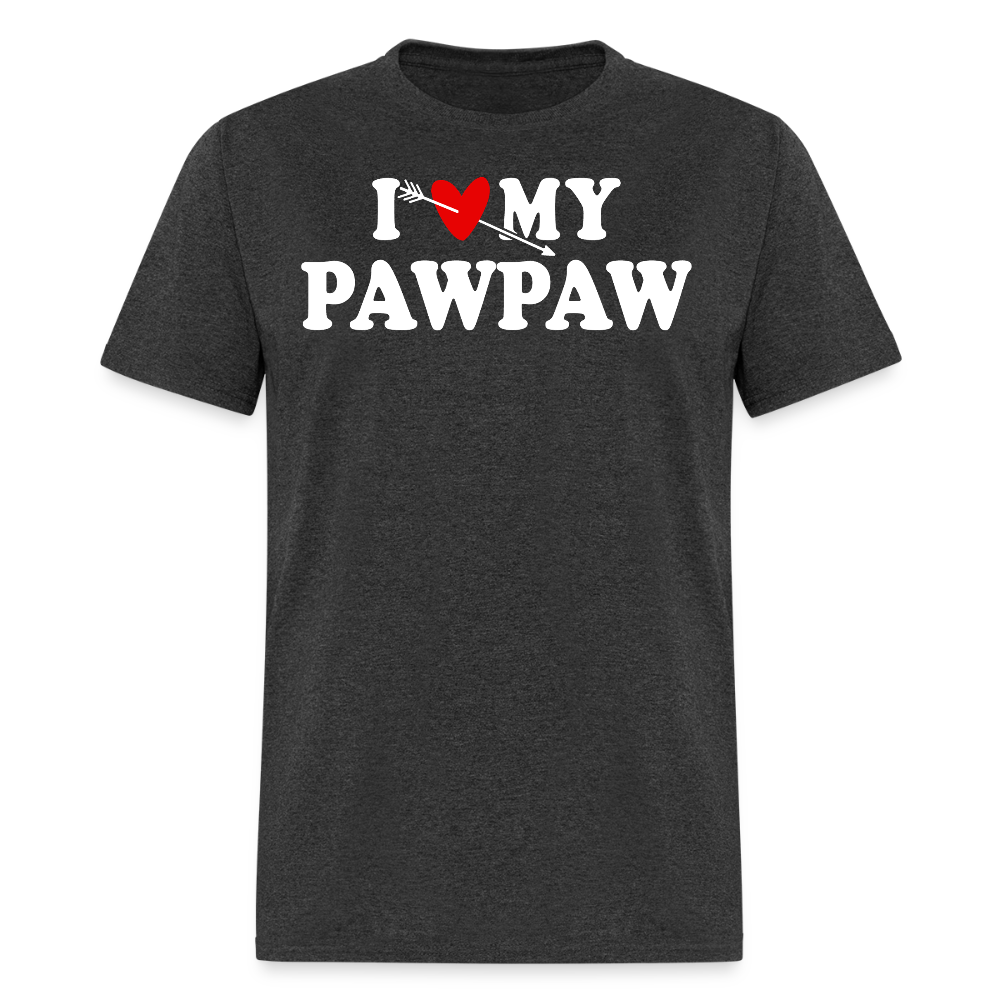 I Love My Pawpaw Grandfather Appreciation T-shirt - heather black