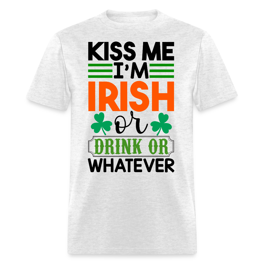 Kiss Me I’m Irish Party Tee Irish Drinking T-shirt - light heather gray