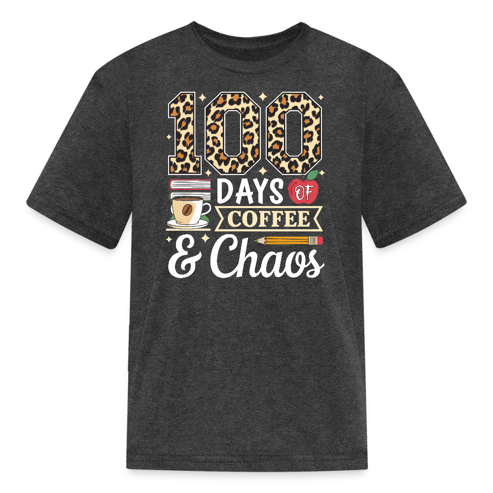 Coffee Lover Teacher Shirt 100 days of school T-shirt - heather black