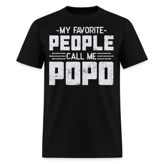 My Favorite People Call Me Popo Father's Day T-Shirt - black