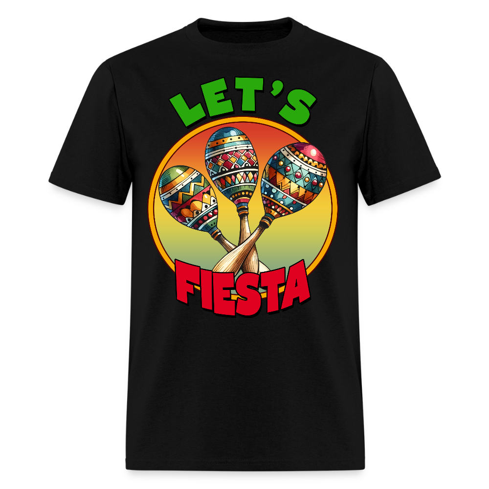Let’s Fiesta Mexican Party Shirt Colorful Maracas Fiesta T-shirt - black