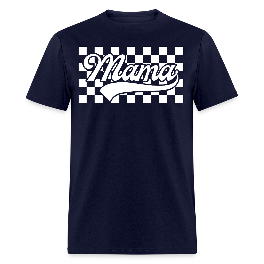 Retro Mama Checkerboard T-shirt - navy
