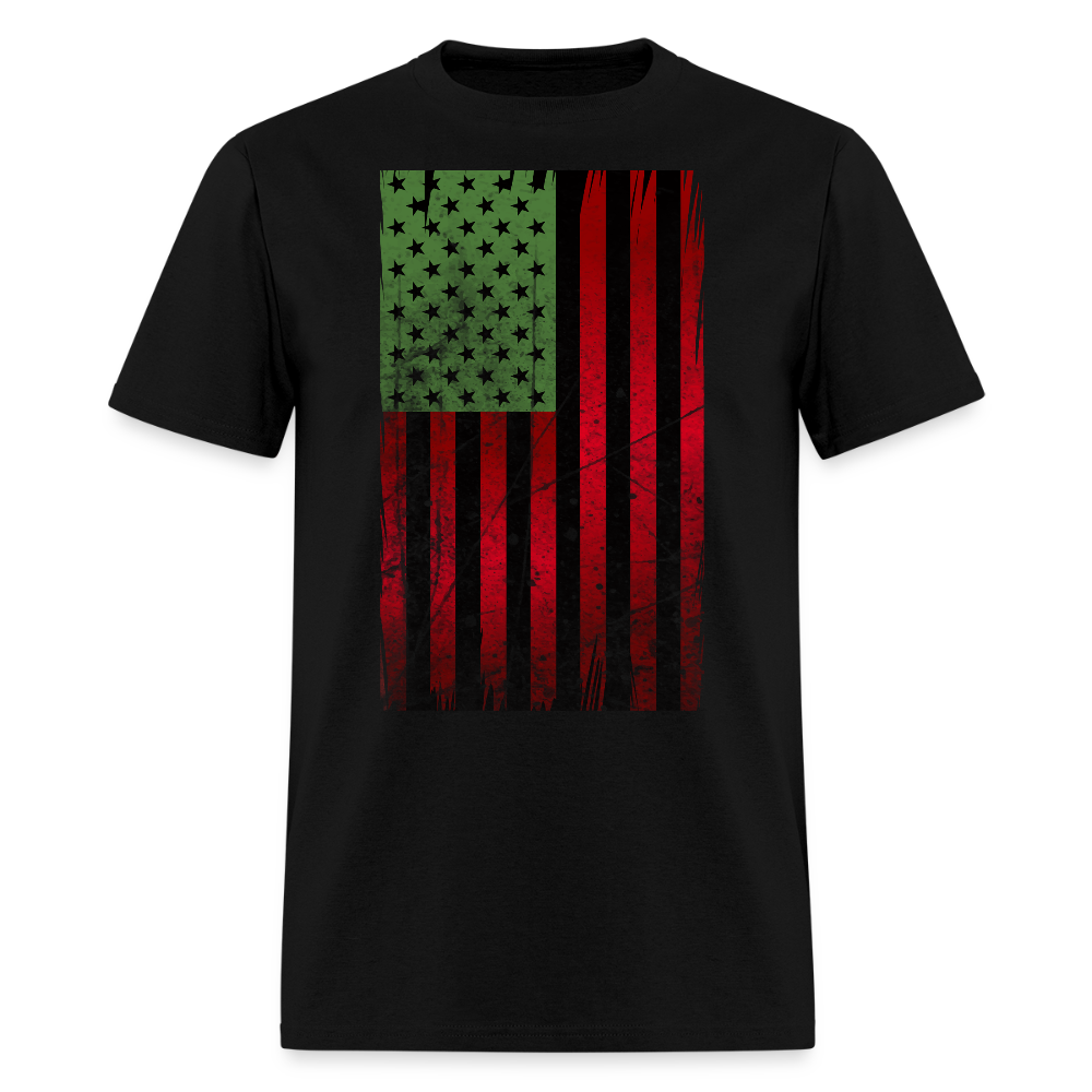 African American Heritage Flag T-Shirt - black