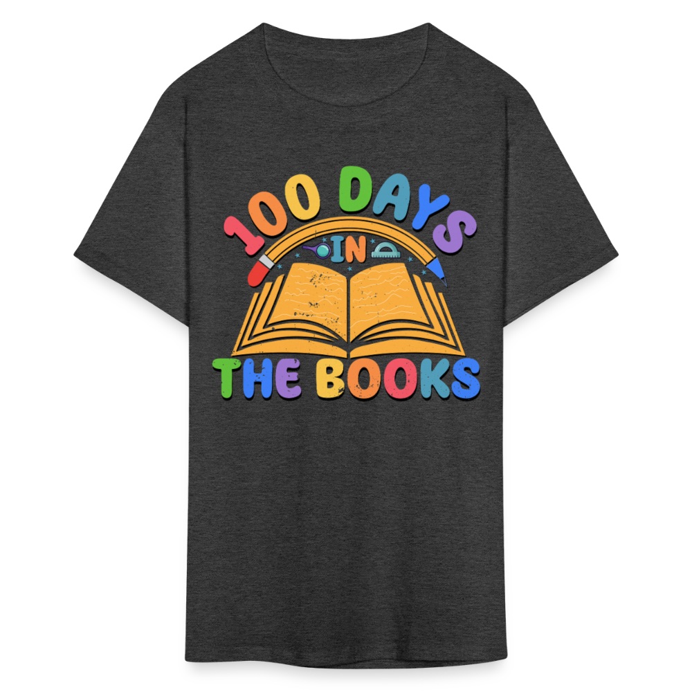 100 Days In The Books Reading Celebration Unisex T-shirt - heather black