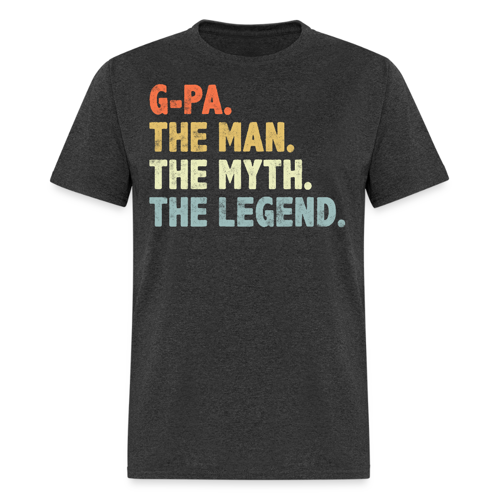 G-Pa The Man The Myth The Legend Retro Grandpa T-shirt - heather black