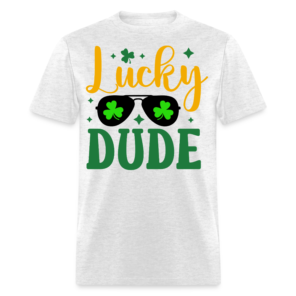 St Patrick’s Day Lucky Dude T-shirt - light heather gray