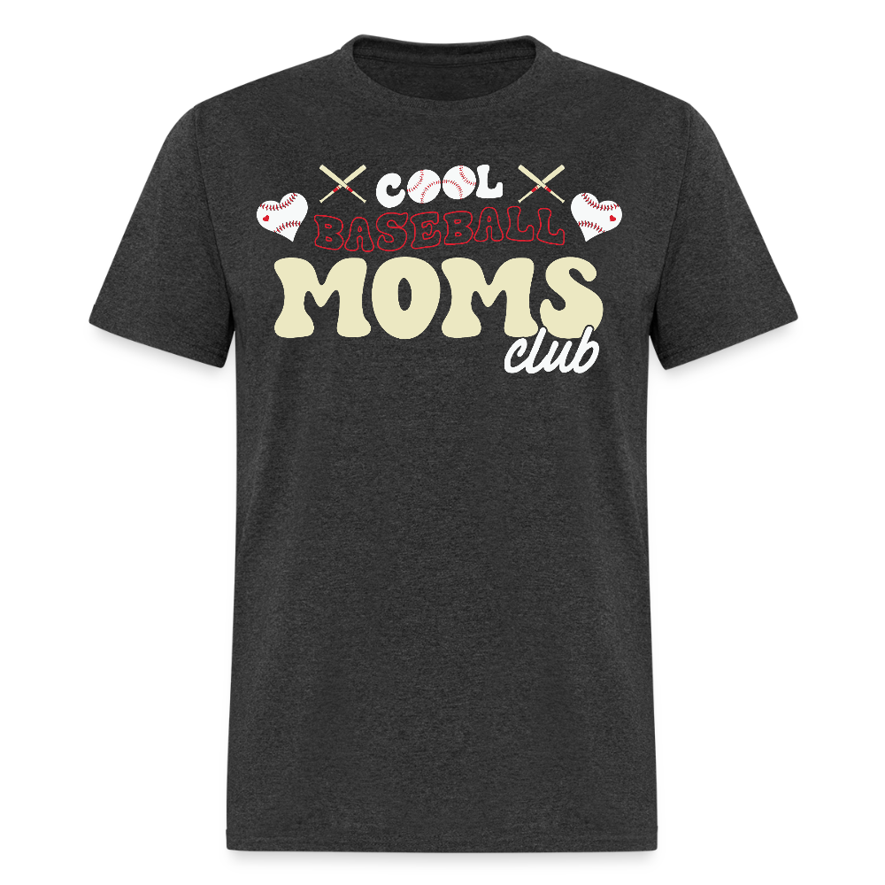 Cool Baseball Mom Club T-shirt - heather black