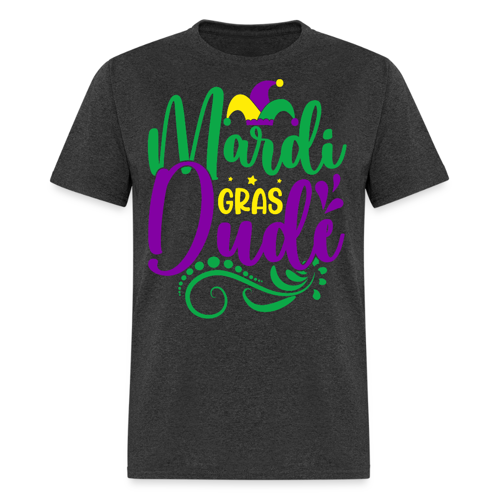Mardi Gras Dude Shirt Fat Tuesday Celebration T-shirt - heather black