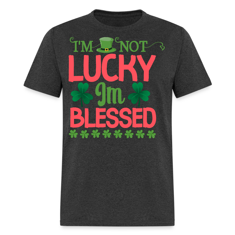 St Patrick’s Day Christian Graphic Tee Religious Lucky Clover T-shirt - heather black