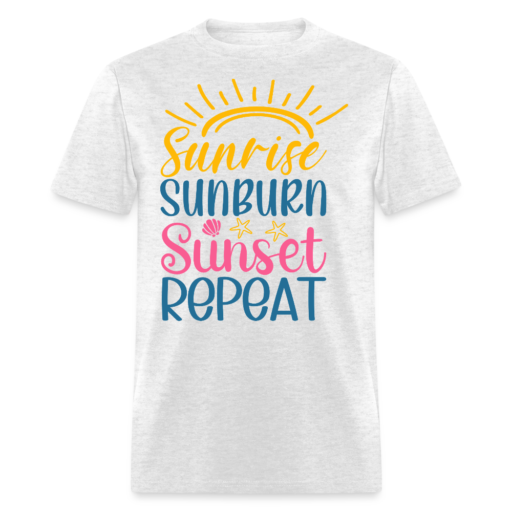 Summer Beach Vacation Sunrise Sunset T-shirt - light heather gray