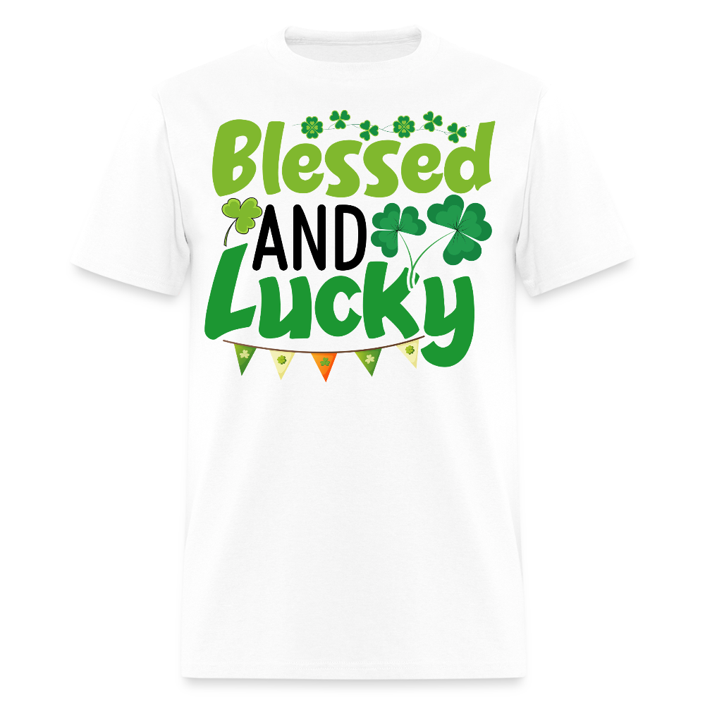 Blessed And Lucky Irish Festival T-shirt - white