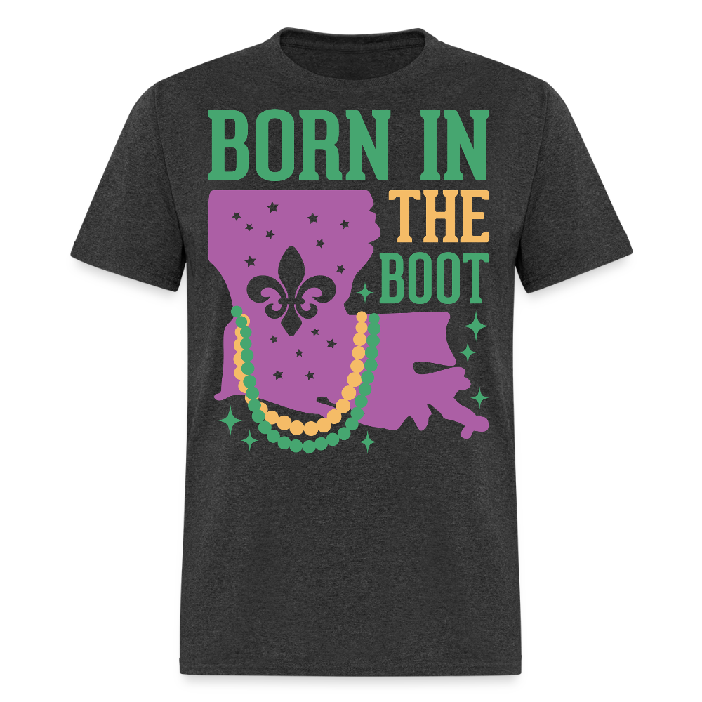 Born in the Boot Louisiana Unisex T-Shirt - heather black