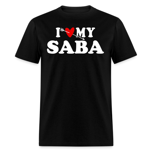 I Love My Saba Jewish Grandfather Gift T-shirt - black