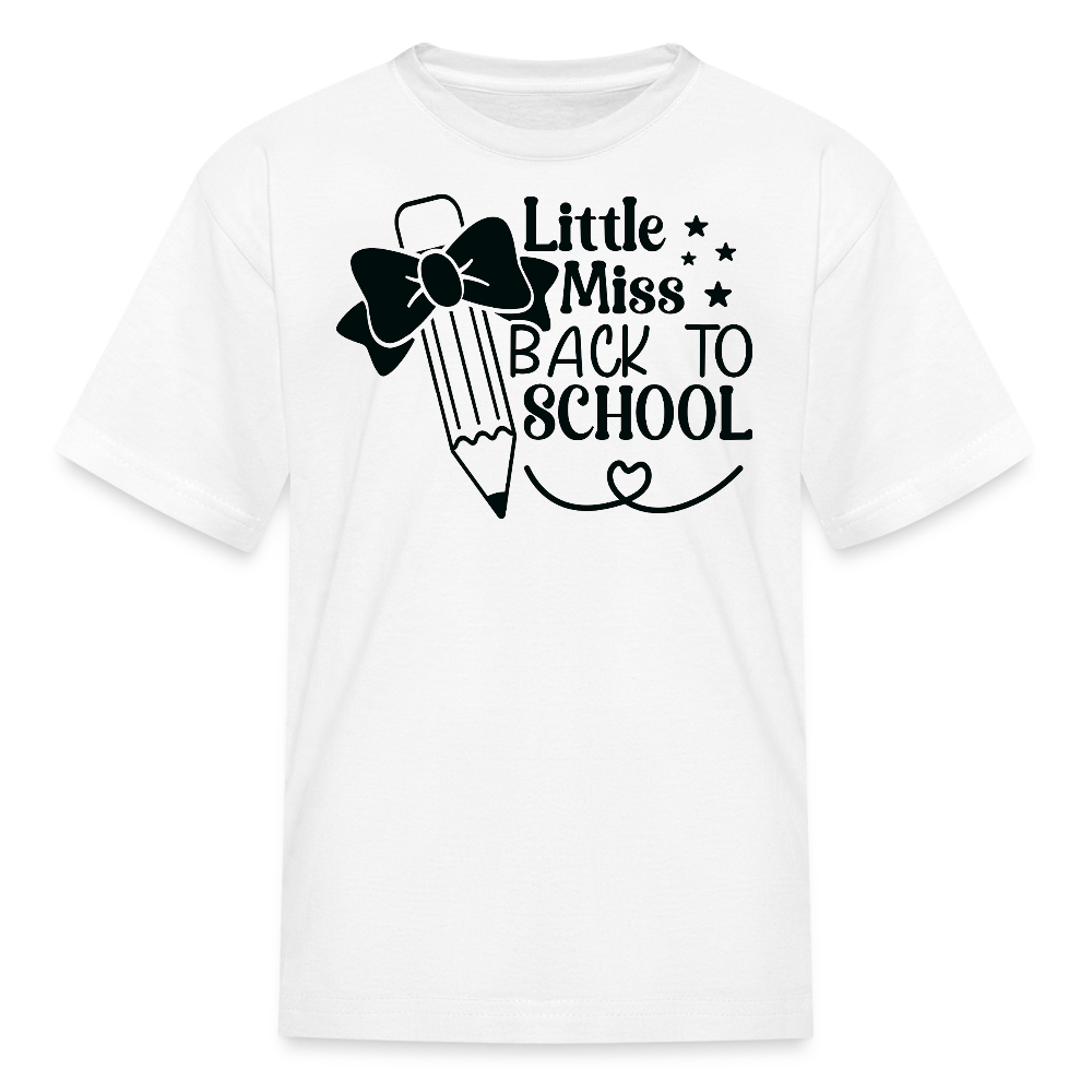 Little Miss Back To School Pencil And Bow T-Shirt - white