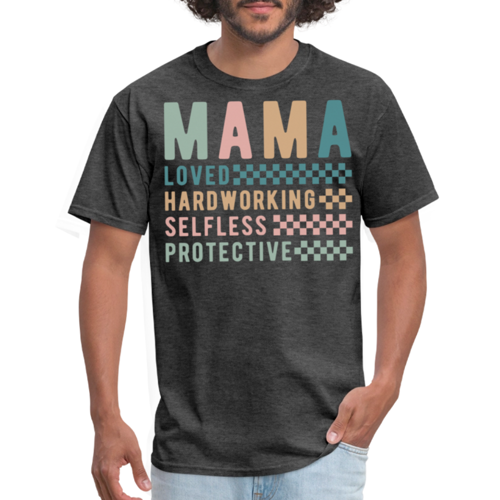 Loved And Protective Mama Graphic T-shirt - heather black